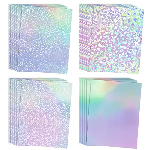 Koala przezroczysty holograficzny papier naklejkowy, 25 arkuszy, samoprzylepne, laminowane, A4, przezroczysta, wodoodporna, holograficzna folia na papier naklejkowy, klejnot, kropki, tęcza, wzory gwiazd