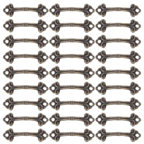 WOONEKY 48個?古首?盒用ミニ引き出し取っ手 レトロ合製アクセサリーボックスハンドル アンティーク真鍮風指掛けヴィンテージドロワーノブ