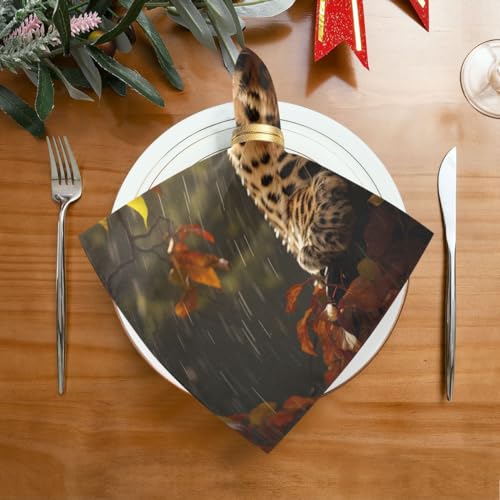 Servilletas de Tela Leopardo Cheetah 20x20 Pulg 6 Unidades miniatura 4