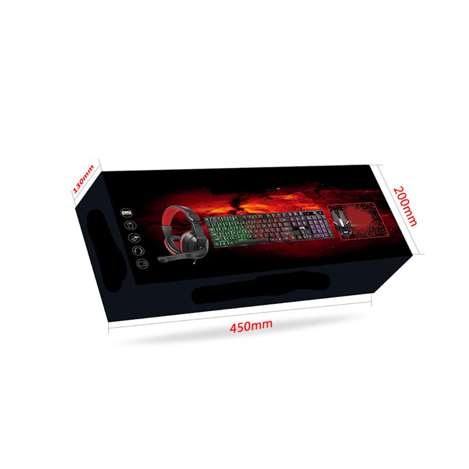 Tastiera e Mouse USB Cablati 104 Tasti in Abs Neri