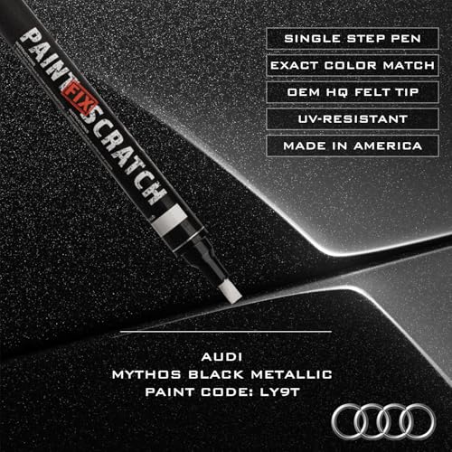 Image of Paint Scratch Fix Touch Up Paint Pen & Car Scratch Remover for Audi (Mythos Black Metalic LY9T) - Exact OEM Color Match, Easy Application, Professional Auto Paint Repair for Scratches, Stone Chips & Keyed Marks (AUDI - Mythos Black Metallic - LY9T)