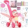 Riqeit Bubble Machine Blower Lawn Mower for Kids,Summer Outdoor Push Toy with Music Lights for Garden,Park,Lawn Game as…
