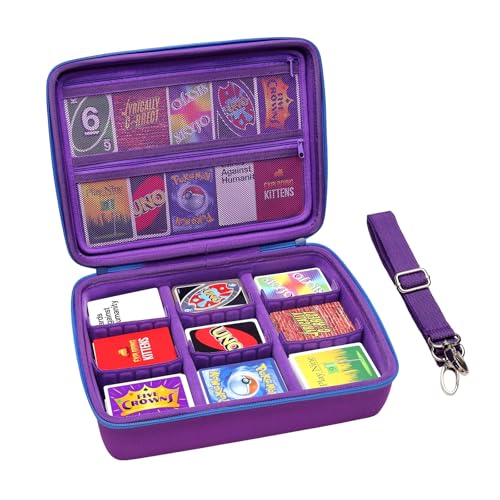 XANAD Card Game Case Fits 3000+ Cards, Fits for Baseball Sports playing card/UNO/playing card Against Humanity Card Game and All Other Card Games Expansions (Purple)