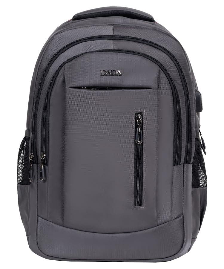Dada 05 Laptop Dizüstü Bilgisayar Çantası 14"-15,6" inç Ortaokul Lise Üniversite Okul Çantası Unisex Gündelik Kadın Erkek Sırt Çantası Usb Type-C Aparat Darbe Emici Koruma Su Geçirmez Kumaş (Uzay Gri)