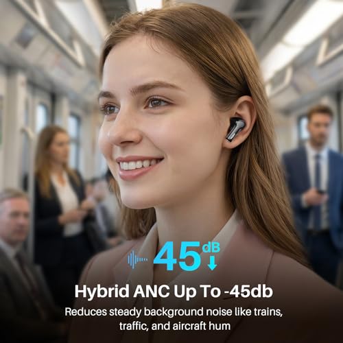 TOZO Hybrid Active Noise Cancelling Wireless Earbuds with 6 Mics AI Clear Call Ear Buds 68H Playtime with LED Display 32 Preset EQs via APP Bluetooth 5.3 IPX8 Waterproof in Ear Headphones - Image 4