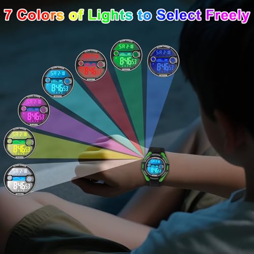 kids digital watch for boys girls waterproof led colorful lights sports watch suitable for 5-17 years old teenagers with gift box
