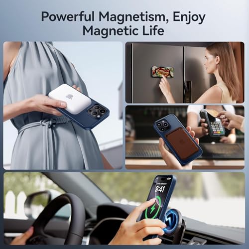 Image of iPhone 16 pro Max Magsafe Stand Case | Matte Design & 360 Protection | Military-Grade Apple iPhone 16 pro Max Cover | Ultra Premium - Blue
