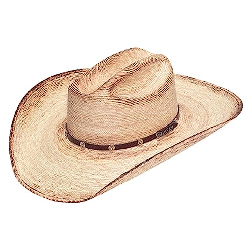ARIAT Unisex Adult Fired Palm Straw Hat, Natural, 6-7/8