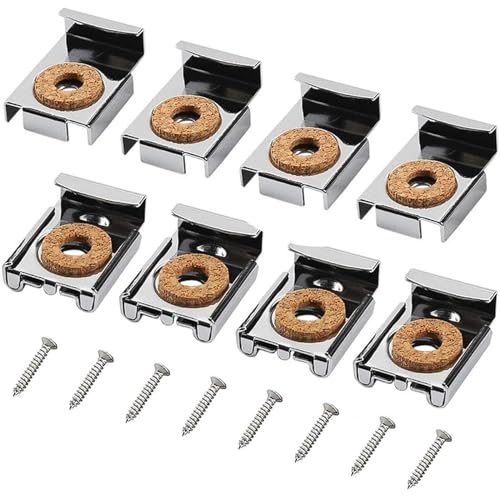 Gearmax 8 Pezzi Clip Specchio a Molla,Supporto per Specchio Gancio Specchio Appendi Specchio Clip Glass Wall Hanging Fixing Kit Hardware con 8 Viti e 8 Tasselli per Specchio a Muro e Immagini