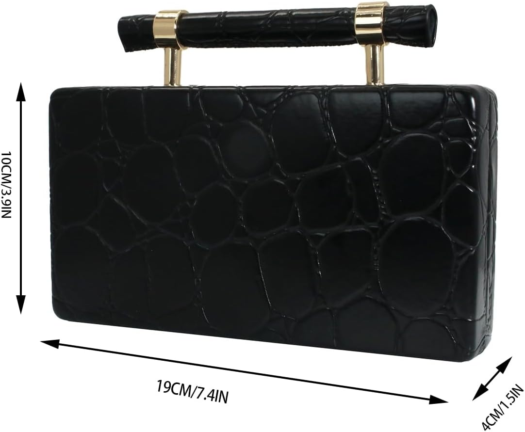 Women Faux Leather Evening Bag Stylish Gripe Clutch Handbag PU Shoulder Crossbody Bag for Party Formal Casual