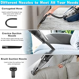 Handheld Vacuum Cordless Mini Protable Rechargeable Car Vacuum Cleaner with 11000PA Powerful Suction for Car Home and Office