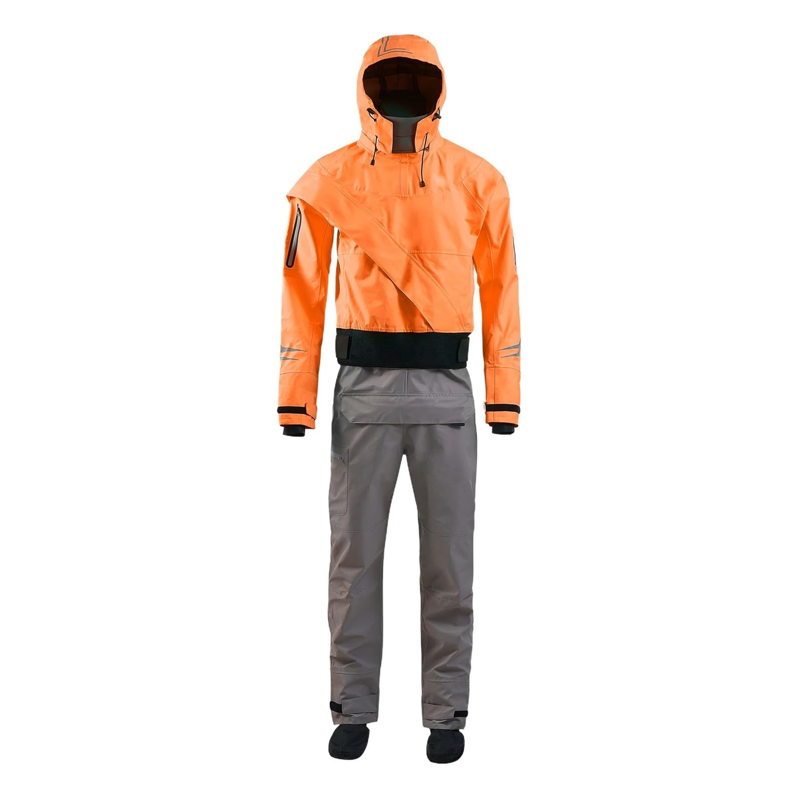 Dry Suits Men's Latex Cuff And Splash Collar, Flatwater Ocean River Paddling Canoeing Stand(Orange,XXXL)