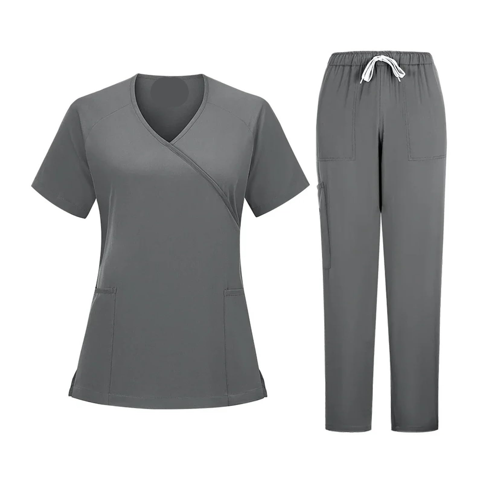 Uniforme Sanitario Hombre Conjunto de uniformes de enfermera, pantalones de chándal suaves y transpirables, uniformes quirúrgicos for mujer, ropa de trabajo clínica de enfermería y médico(Gray,M)