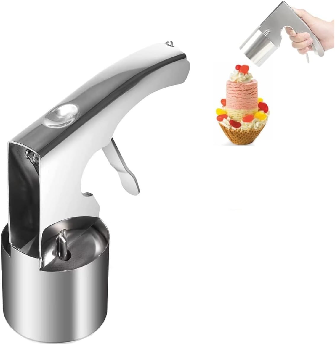 Easy Release Trigger Ice Cream Sandwich Scoop for Big Volumes | Nostalgic Old Fashioned Ice Cream Scooper, Designed In a Classic Cylindrical Style Scoop Disher