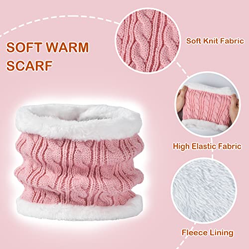 Kids Hat Gloves Scarf Set for Girls Boys 1-12 Years Old Winter Warm Fleece Lined4