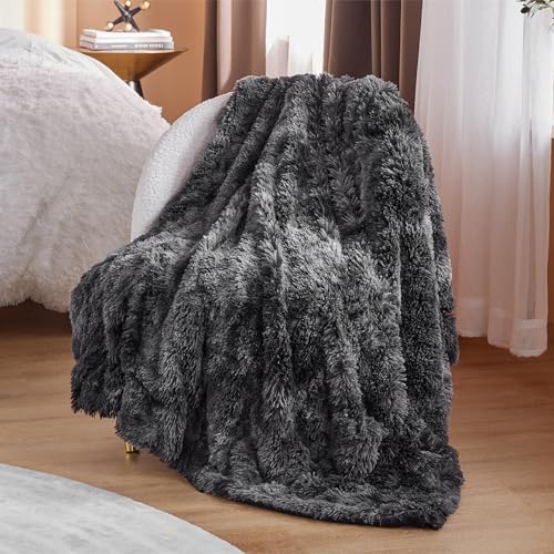 BEDSURE Kuscheldecke - Flauschig Decke, Warm Sherpa Sofadecke, Dicke Felldecke, Couchdecke, Flauschige Kunstfelldecke, Wohndecke für Couch, Schwarz,...