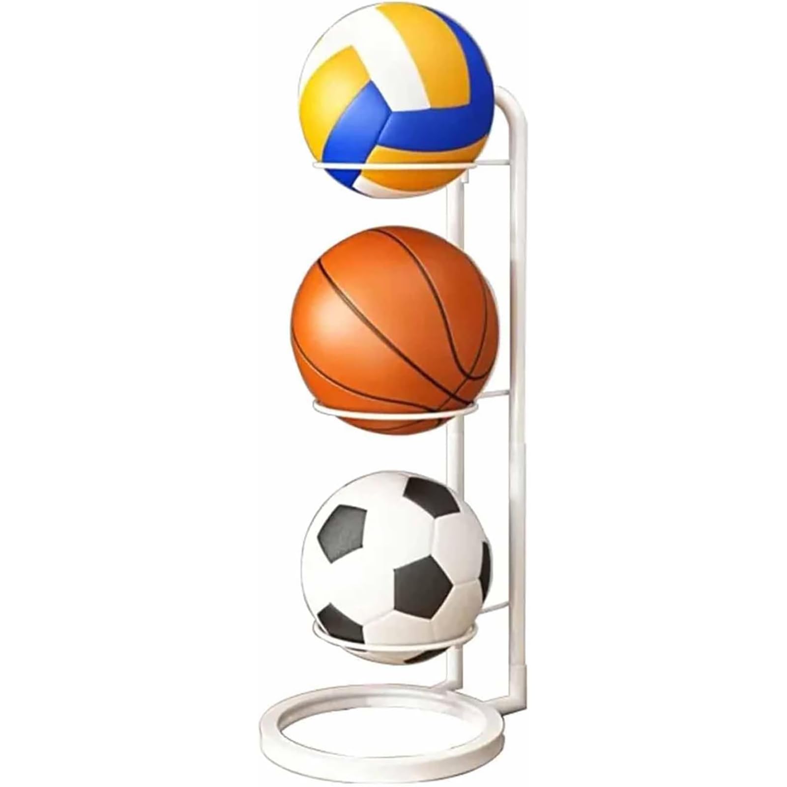Plus de ballons au sol avec le support rangement basket vertical et portable à 3 niveaux