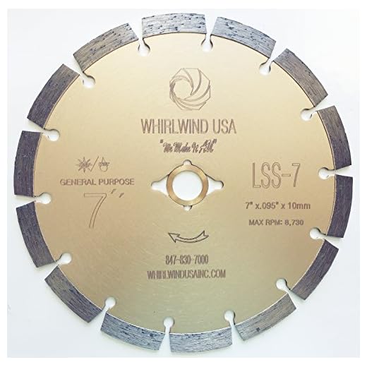 Whirlwind USA LSS 7-Inch Dry or Wet Cutting General Purpose Power Saw Segmented Diamond Blades for Concrete Stone Brick Masonry (7")