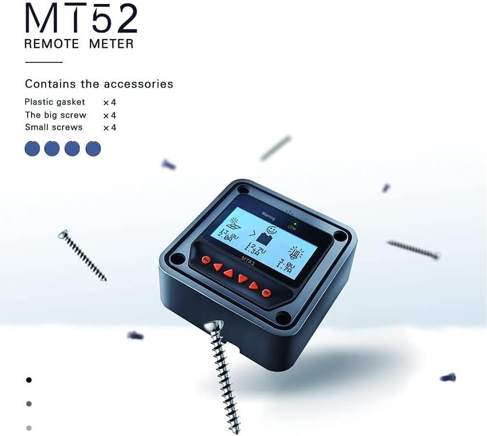 EPEVER MT-52 Remote Meter with LCD Display Remote Meter Fit for Tracer-an, Tracer-BN, TRIRON Series Solar Panel Battery Regulator