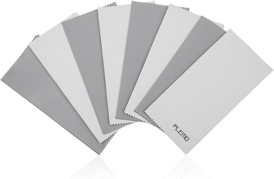[8-Pack] PLEMO Microfiber Cleaning Cloths Tissues for Cell Phones, Tablets, Lenses, Computer Screens and Other Delicate Surfaces