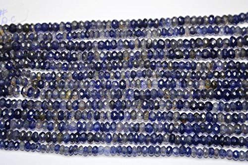 Perles Iolite Saphir d'Eau naturelle facettée 6mm rondelle pour création de bijoux DIY