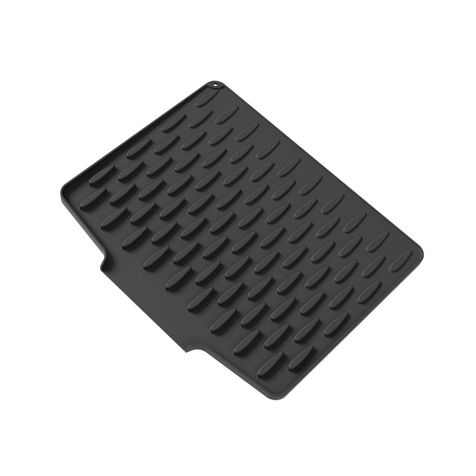 yanwuwa Multipurpose Kitchen Drip Tray with Sloped Drainage Channel Silicone Base Drying Mat for Dishes Utensils Waterproof Kitchen Drying Rack Mat