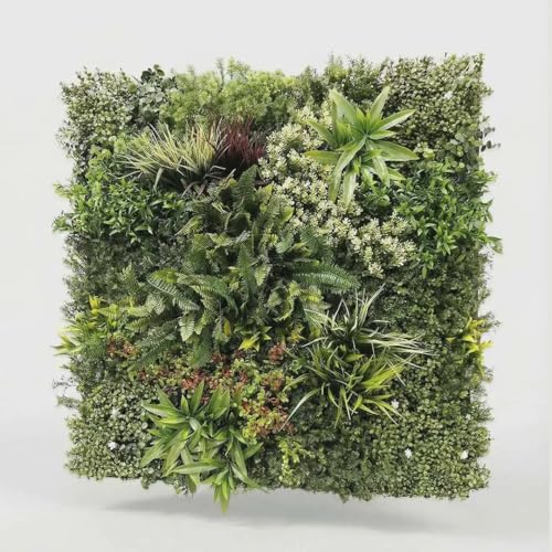 BLAINE   Jardín Vertical Artificial Banda 100x100 cm para Decoración de Terrazas y Salones con Hojas Realistas de Alta Densidad Que No Necesitan Mantenimiento