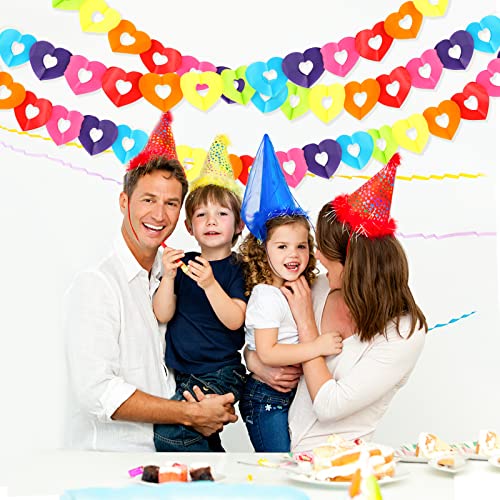 Foimas 6 Pack 60 Feet Colorful Rainbow Heart Banner Rainbow Paper Garland For Birthday Party Baby Shower Celebration #TOP5