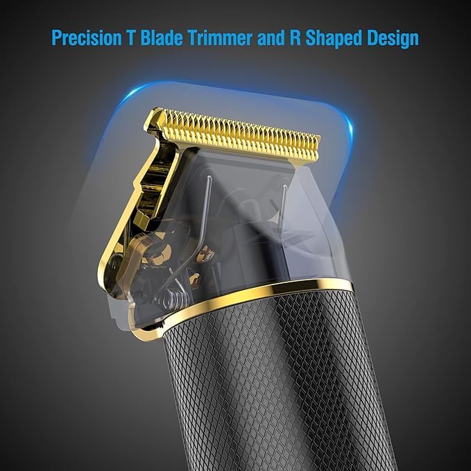 Hair Clippers Beard Trimmer for Men,Electric Cordless Rechargeable Hair Trimmer Set for Barbers and Home,USB Zero Gapped T Blade Hair Cutting Kit, Gift for Men, LED Display - Image 3