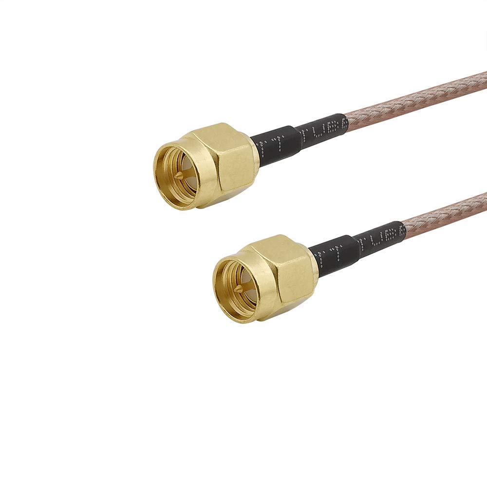 ALLiSHOP SMA Male To SMA Male Plug Connector Jumper Extension RG316 Cable RF Coaxial Coax Assembly 19.7inch 50cm For CB Radio Handheld & Amateur Radio Equipment, SDR devices, Wi-Fi Antenna (Pack of 2)