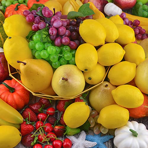 Jedfore Artificial Lemons Simulation Lifelike Small Lemons Fake Fruit For Home Kitchen Wedding Party Decoration Photography 12Pcs Set (Yellow) #TOP2