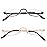 KoKoBin Half Reading Glasses - 2 Pairs Half Rim Metal Frame Glasses Spring Hinge Readers for Men and Women, Black+Gold 1.75