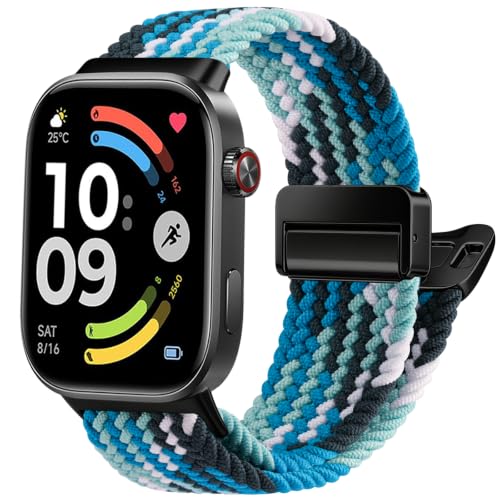 Image of Tobfit Stretchy Nylon Braided Band for Redmi Watch 6 /Redmi Watch5 /4 & Xiaomi Smart Band 8 Pro /9 Pro - Breathable, Adjustable Quick-Release Replacement Strap