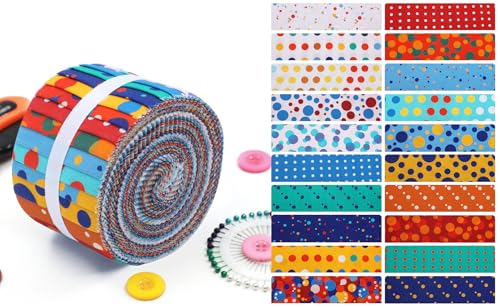 Memories Jelly Roll – 20 tiras de algodón precortadas de 2.5 x 44 pulgadas, rollo de tela para acolchado, patchwork, costura y manualidades (100% algodón, 150 g/m²)