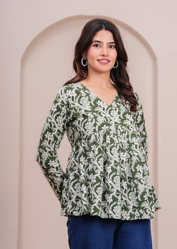 Image of SIROTA Rayon Short Top for Women | Tunic for Jeans | Western Short Kurti | Stylish Straight Ladies Kurta | Ethnic Kurta for Girls