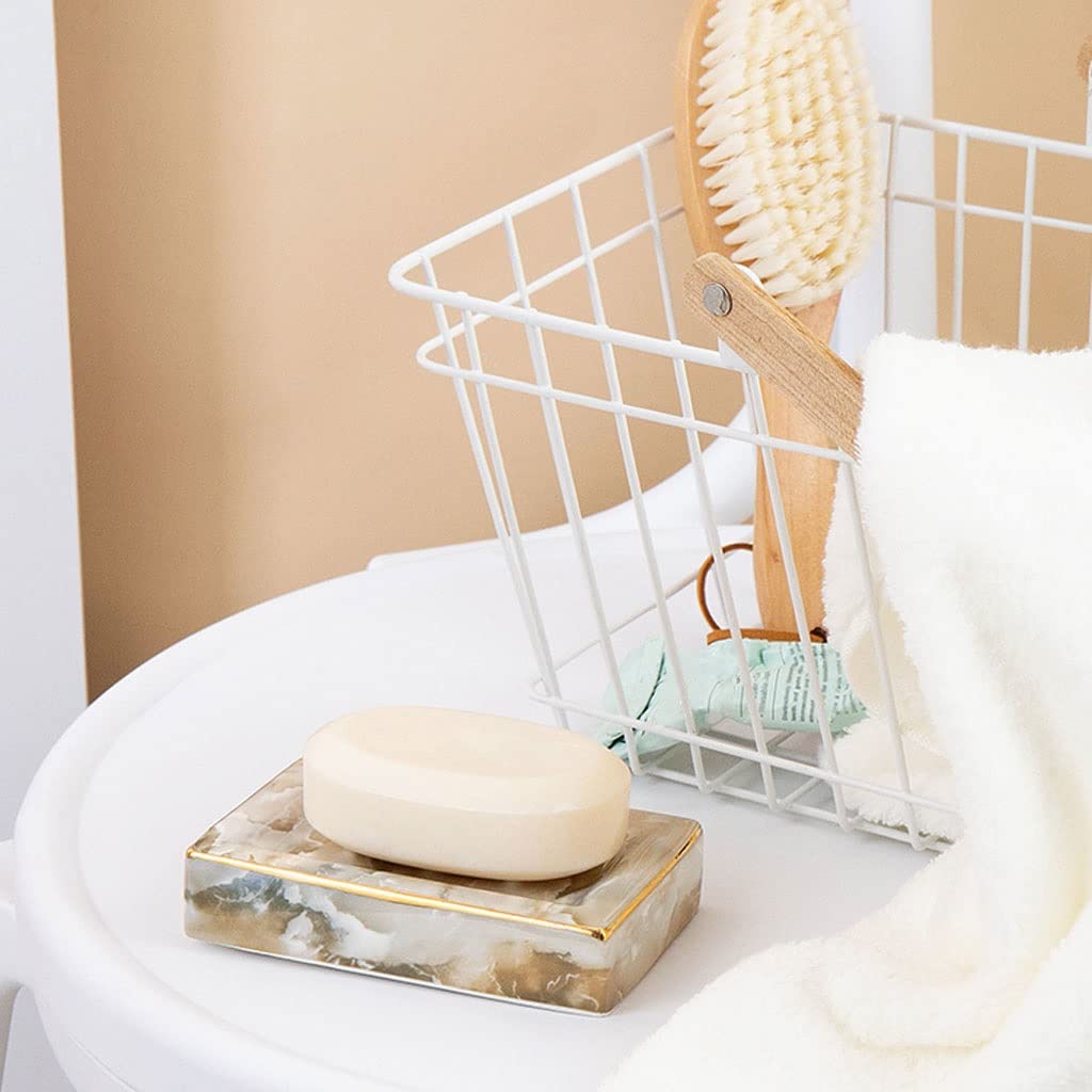 Jabonera Autodrenante Drenaje de cerámica nórdica jabonera de encimera con encimera lavabo interior baño baño inodoro drenaje jabón plato baño suministros de baño Jabonera Jabonera Guardar