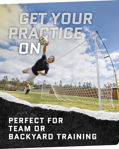 SKLZ Quickster Soccer Goal - Portable Goal for Backyard & Field - Durable Tension-Tite Frame & Heavy Gauge 2-Ply Net - Adjustable Click-Lock Poles, Metal Stakes - Carrying Case with Handle
