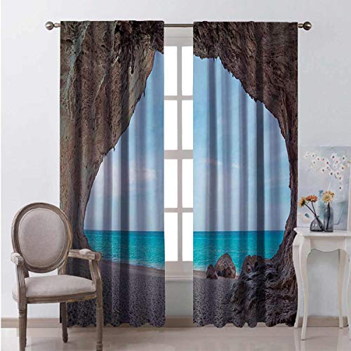 Natural Cave 99% Blackout Curtains Dreamy Cara Luna Cave by The Ocean Tropical