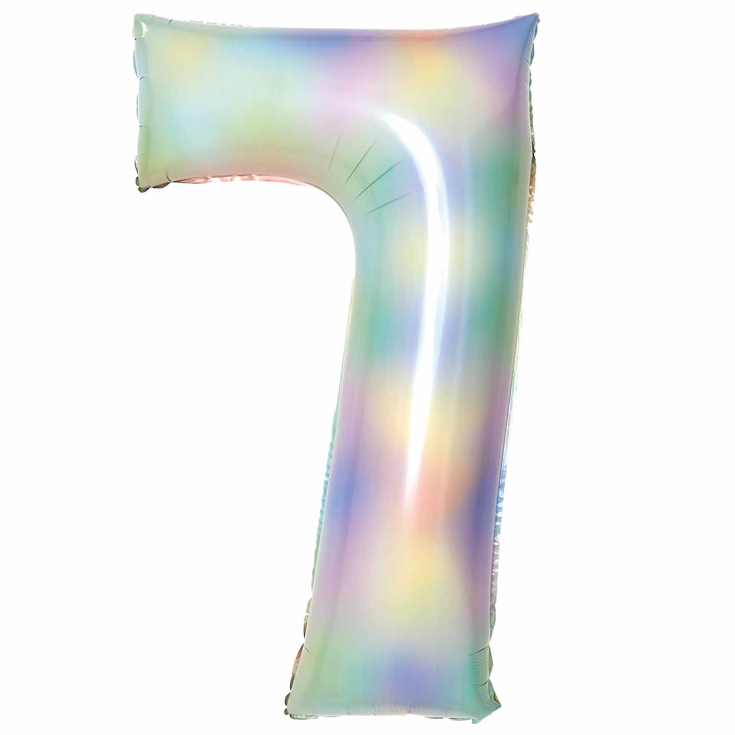 Large Number Pastel Rainbow 7