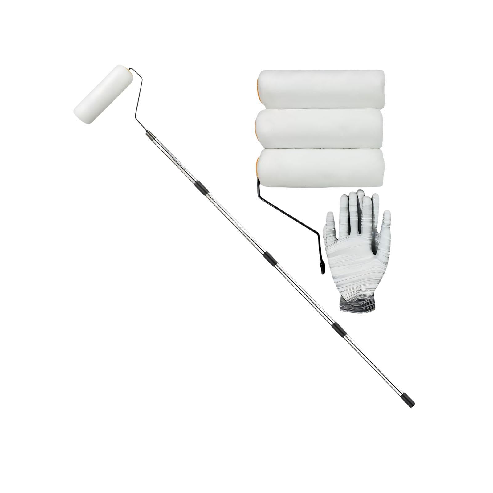 Set di rulli di alta qualità da 22,9 cm, con asta telescopica e coperture di ricarica, per uso interno