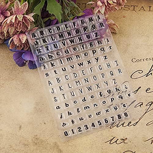 Miniatura 6 de 52 letras mayúsculas, 52, letras minúsculas, 10 números, sellos transparentes de goma para decoración de tarjetas, álbumes de recortes, decoración