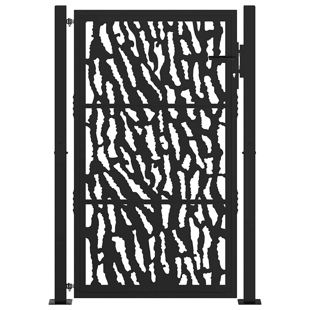 vidaXL Cancello Giardino Nero 100x150 cm in Acciaio Design a Traccia, cancello della Recinzione, cancello Esterno, cancello del Metallo