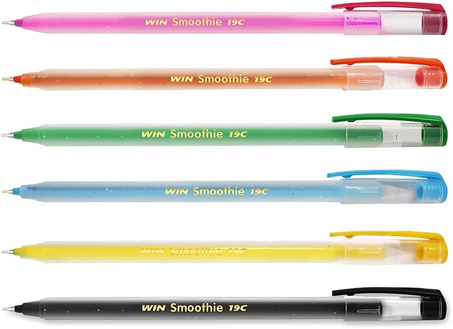 WIN Smoothie Ball Pens | 100 Pens (80 Blue & 20 Black) | Lightweight & Colourful Sparkle Body Design | Use and Throw Ball Pens | For One Time Use | 0.7mm Tip for Smooth Flow of Ink