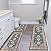 HEBE Boho Kitchen Rug Sets 3 Piece with Runner Non Slip Kitchen Rugs and Mats Washable Kitchen Mats for Floor Thick Kitchen Floor Mat Carpet Runner Rugs for Hallway Laundry Holiday Decor
