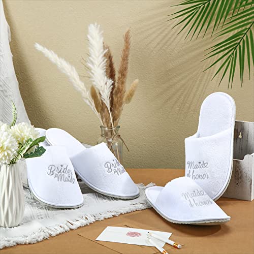 Zhanmai 6 Pairs Wedding Slippers Bridesmaid Wedding Party Favor Gifts Supplies for Women Bridal Proposal Honeymoon Spa 6