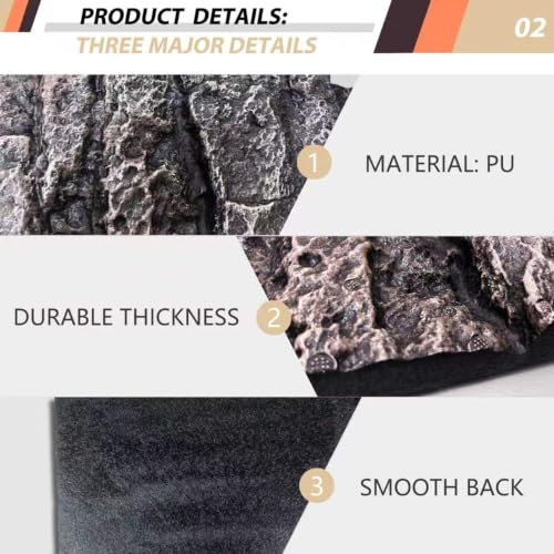 Image of 17.7x11.8in Rock Terrarium Background,3D Reptile Tank Background Board,Amphibian Stereo Backdrop Wall,Lizard Snake Gecko Spider Turtle Fish pet silo Background Decorative Panel(Granite)