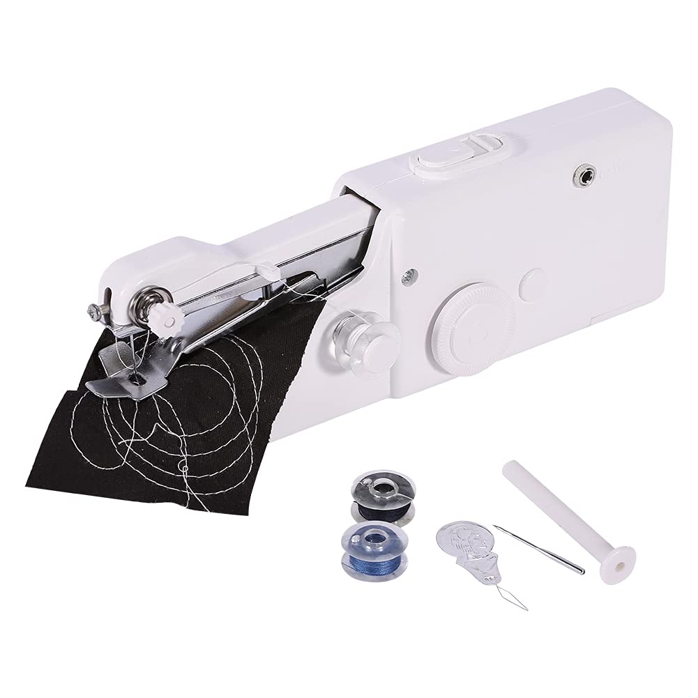 Máquina de coser portátil, mini herramienta profesional de costura eléctrica de mano de puntada rápida, adecuada para principiantes, tela de bricolaje para niños, cortina de ropa para mascotas