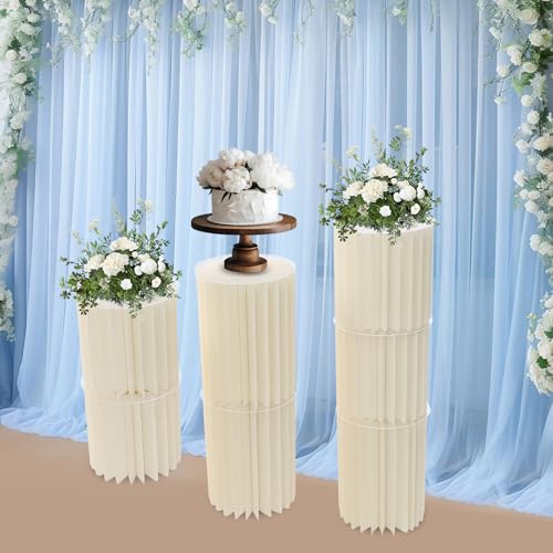 Columnas de papel plegables para bodas con soportes de PVC y carga de 25 kg 6