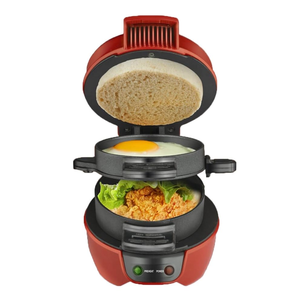 Pressa per hamburger Hamburger Patty Maker antiaderente multifunzione hamburger frittata bistecca pranzo sandwich macchina presa UE facile da usare