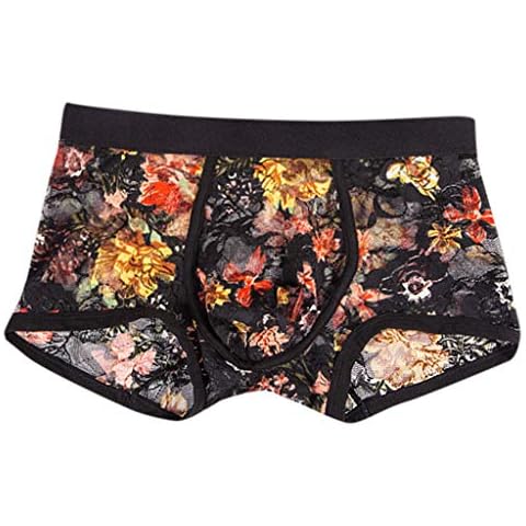 Celucke Slips Herren Tanga EIS Seide Gedruckt Transparent Cover